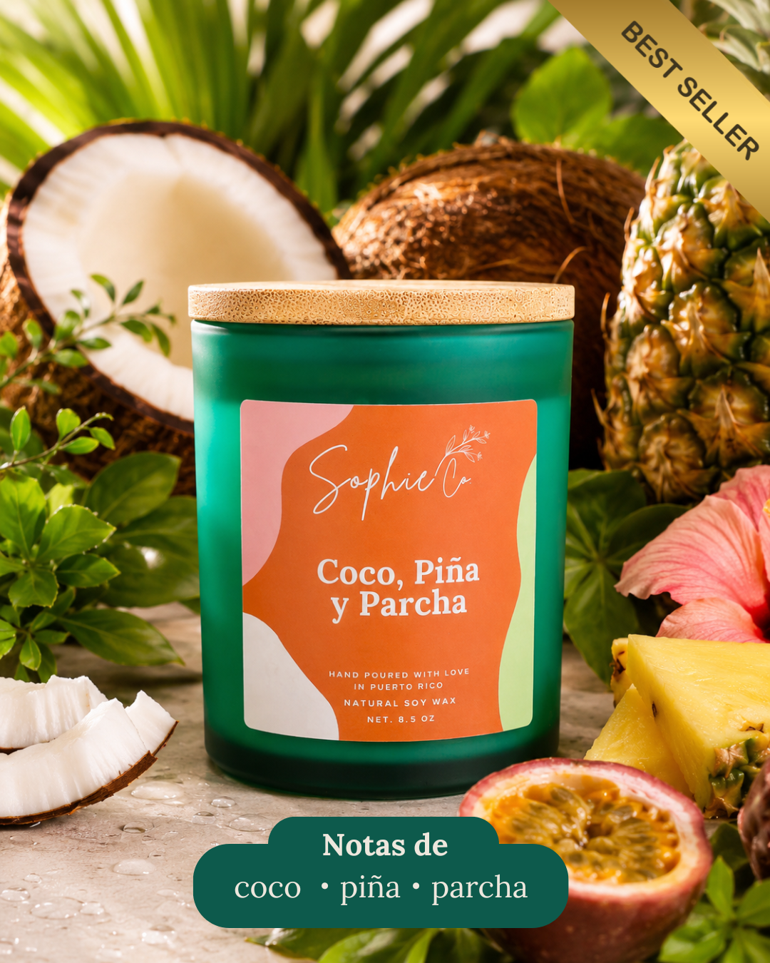 Coco, Piña y Parcha | Soy Wax Candle