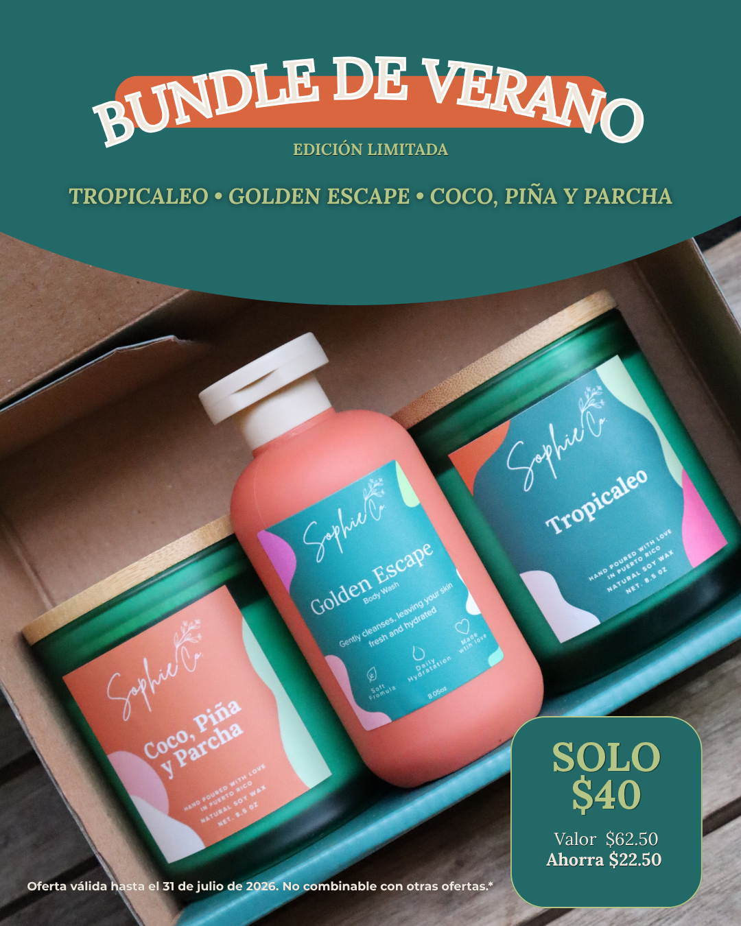 Summer Bundle: Tropicaleo - Golden Escape - Coco, Piña y Parcha